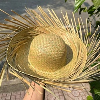 Chapeau de paille Pava, Sombrero portoricain, Chapeau de paille Bad Bunny, couleur naturelle, pour l'été, costume hawaïen, chapeau de plage, prix abordable