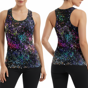 All Season All Over Printed Sublimation Customized Fabric Racerback Athletic Sleeveless Yoga Fitness Loose Fitted Tank Top Women - Product Image 3