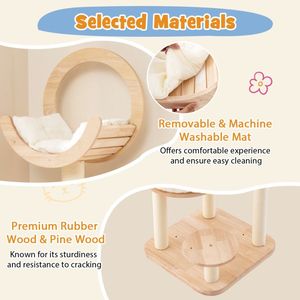 Grande Torre per Gatti in Legno 4 in 1 con Capsula Spaziale, Albero per Gatti da Interno e Tiragraffi - Product Image 4