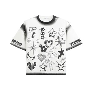เสื้อยืดผ้าฝ้ายผู้ชายแขนสั้นพิมพ์ลาย Broken House ดีไซน์ลำลอง คอกลม ทรงปกติ - Product Image 3