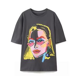 เสื้อยืดผู้หญิงพิมพ์ลายคุณภาพสูง ทรงเข้ารูป สวมใส่สบาย ระบายอากาศได้ดี สำหรับฤดูร้อน สไตล์สตรีทแวร์-ขายส่ง - Product Image 6