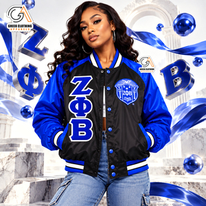 Veste universitaire matelassée en satin Zeta Phi Beta, fermeture éclair, respirante, écologique, légère, séchage rapide, grandes tailles, lavable en machine - Product Image 1