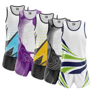 Nuevo Diseño, Conjunto de Jersey de Maratón para Adultos Unisex, para Correr al Aire Libre, Carreras de Velocidad, Estampado Sólido, Secado Rápido, Spandex/Poliéster - Product Image 3