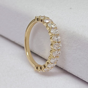 Anillo de Diamantes Cultivados en Laboratorio Personalizado, Oro de 14k, Corte Ovalado, Diamantes de Lujo Oscuros, Joyas RIZTA para Mujer, Diamantes Rellenos Color D - Product Image 3