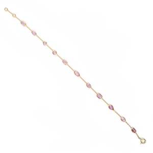 18K Mixed Shape Pink Sapphire Fine <b>Bangle</b> <b>Bracelet</b> - Product Image 2