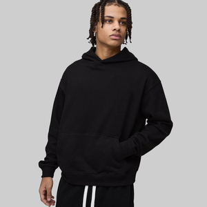 Custom Logo Oversized Hoodie <b>Men</b> Heavyweight 400GSM Cotton Fleece <b>Pullover</b> Streetwear Hoodie OEM Wholesale Manufacturer - Product Image 4