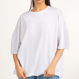 Camisetas Transpirables para Mujer Hechas en Pakistán, Ropa Femenina, Camiseta Holgada con Hombros Caídos, Camiseta Lisa Extra Grande al por Mayor - Product Image 1