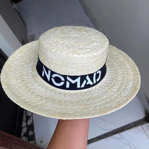 Sombrero de paja Fedora clásico, ala de 5cm para accesorios de pesca de granjero/sombrero de paja de Vietnam para regalos de cumpleaños de fiesta - Product Image 1