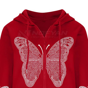 Sweat-shirts élégants pour hommes avec strass, mode streetwear décontractée, manches longues, cordon de serrage, vêtements d'hiver, sweat-shirts avec logo personnalisé - Product Image 5
