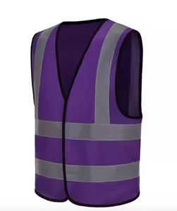 Gilet de sécurité réfléchissant violet avec bandes argentées pour vêtements de travail haute visibilité en promotion - Product Image 1