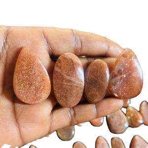 Cabochon de pierre de soleil naturelle de qualité supérieure, taille rose, forme poire, pierre précieuse lâche certifiée, tailles personnalisées, vente en gros, cabochon de pierre de soleil - Product Image 1