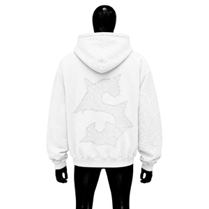 Felpa con Cappuccio Bianca di Alta Qualità con Grafica FAST MONEY, Moda Contemporanea, Felpa con Zip Goffrata, Streetwear Oversize da Uomo - Product Image 2
