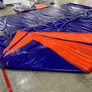 Bâche en PE bleue et orange, écologique, résistante au vent, imperméable, résistante aux UV, robuste, pour l'agriculture et la construction - Product Image 4