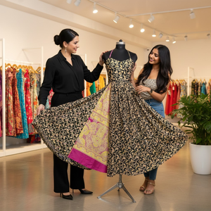 Vestido de Seda Estampado a Mano Sostenible para Mujer, Vestido Largo sin Mangas con Tirantes Finos de Seda Habotai Floral, Ropa Casual de Noche - Product Image 4