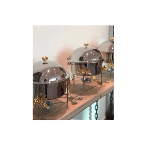 แฟนซีไม่ซ้ำกันใหม่ส่องแสงเงินแฟนซีออกแบบโลหะตกแต่งทันสมัยใหม่ลูกปัดตกแต่งจาน Chafing - Product Image 1