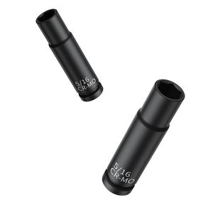 Set di chiavi a bussola a impatto da 55 pezzi, profonde e piatte, da 1/4'' SAE (5/32''-9/16'') e metriche (4-15mm), a 6 punte, in acciaio legato CR-V, per riparazioni auto - Product Image 4