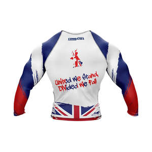 Wholesale Men's Rash Guards Sportswear Custom Logo Digital Print Solid Breathable Lightweight 160g Polyester/Nylon Rash Guards - Product Image 2