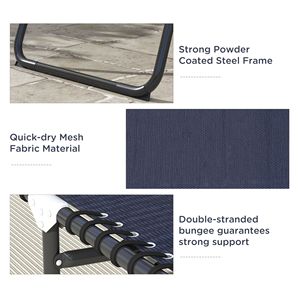 Sdraio Pieghevole a 4 Posizioni, Confezione da 2, Blu Scuro, Sedie da Spiaggia Reclinabili, Comode e Resistenti in Teslin, Leggere per Palestra e Patio - Product Image 5
