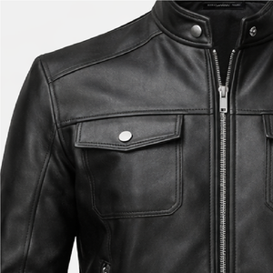 Veste en cuir véritable originale pour homme, style motard classique, manteau de moto automne-hiver, fournisseur OEM personnalisé - Product Image 5