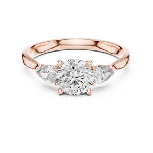 Pear <b>Wrapped</b> Round Cut Lab Grown Solitaire Ring in 18KT Rose Gold for Party <b>Wedding</b> Daily Use Luxury <b>Gifting</b> for Women - Product Image 4
