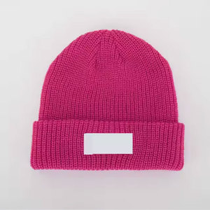 Unisex Solid Color Ribbed Knit Beanie <b>Hat</b> 100% Acrylic Breathable Waterproof Rhinestone <b>Winter</b> Warm Casual for Adults 54-56CM - Product Image 3