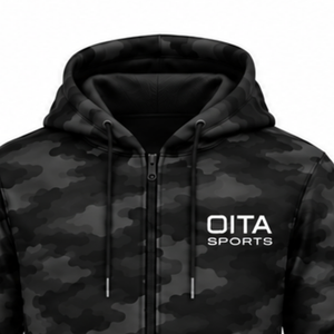 Black Camo <b>Tracksuit</b> Unisex Full Zip Hooded Jacket Jogger Pants Set Custom <b>Camouflage</b> Casual Athletic Training Sportswear - Product Image 5