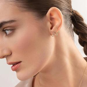 Pendientes de Oro de 14K con Diamantes en Forma de Serpiente, Diamantes Cultivados en Laboratorio, Amuleto de Serpiente, Joyería Minimalista Única, Regalo para Mujer, Aniversario - Product Image 5