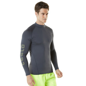 Men's <b>Long</b> <b>Sleeve</b> Turtleneck Baselayer Shirt With Logo Print Slim Fit Quick Dry Sporty Knitted <b>Top</b> - Product Image 1