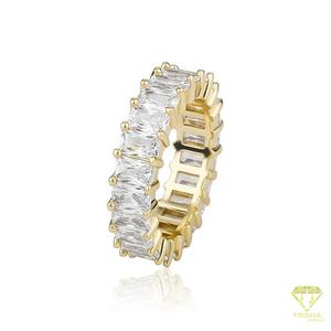 Bague éternelle de luxe en argent sterling 925 avec diamants moissanite taille baguette pour les acheteurs de bijoux en gros - Product Image 5