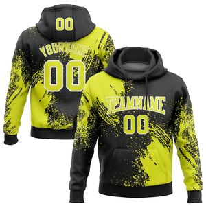 Sweat à capuche personnalisé noir et bleu imprimé effet éclaboussures de peinture pour homme avec nom et numéro, sublimation polyester, tenue d'équipe - Product Image 5