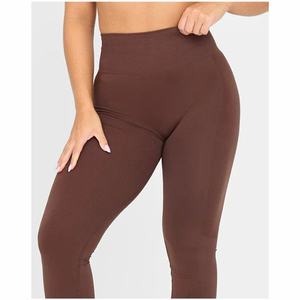 Leggings moulants pour femmes de haute qualité, personnalisés, unis, pour le yoga, vêtements de sport, leggings de compression élastiques à taille haute - Product Image 4