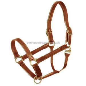 Licol de course de chevaux en cuir fantaisie fabriqué à la main Design Unique noir marron cuir beige cheval licou tête collier corde de plomb - Product Image 1
