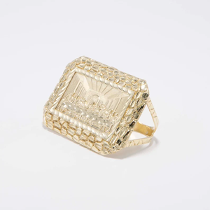 Bague Pyramide Cocktail pour Femme, Plaqué Or 24K, Zircon Cubique Micro-Pavé, Pierre Carrée, Bague Glamour Tendance pour Fête et Usage Quotidien - Product Image 2
