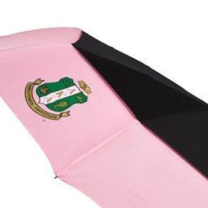 AKA 28 Inch Automatic Up Down Air Vent Collapsible <b>Umbrella</b> <b>Windproof</b> Rain <b>Umbrella</b> Pink Black Green Embroidered Crest - Product Image 2