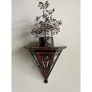 Reclaimed Teak Wood Rustic Wall <b>Shelf</b> with Forged Iron <b>Brackets</b> - Wholesale - Product Image 2
