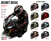 Autocollants personnalisés pour casque de vélo, kit d'autocollants pour casque de moto, graphiques de course en vinyle, imperméables, résistants aux UV, film adhésif pour casque