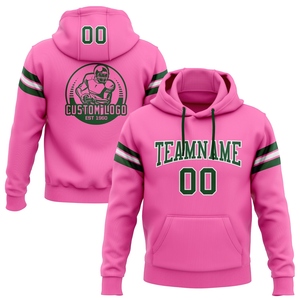 Wholesale Direct Industry New Design Custom Stitched <b>Pink</b> Green-White Football Pullover Sweatshirt <b>Hoodie</b> - Product Image 1
