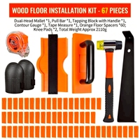 Kit de Instalación de Pisos Laminados HCToolS HC-7300, Juego de Herramientas Manuales Profesionales, 100 Espaciadores de Plástico, Bloque de Golpeo, Herramienta de Extracción con Mango