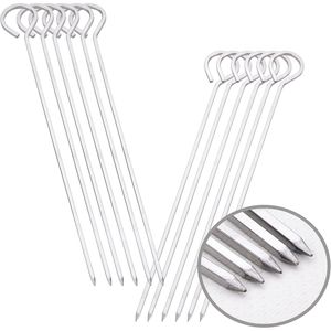 HONSHEN Paquete de 12 Brochetas Cuadradas de Acero Inoxidable de 8 Pulgadas para Barbacoa, Ideales para Asados y Cocina - Product Image 3