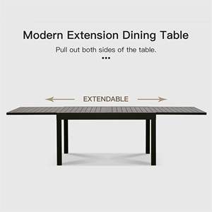 Large <b>Extendable</b> 6-8 Person Aluminum Metal Patio <b>Dining</b> <b>Table</b> 53"-106" Adjustable Rectangular for Indoor <b>Outdoor</b> for <b>Table</b>) - Product Image 2