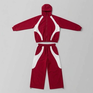Conjunto Deportivo Personalizado con Logotipo para Hombre, Chaqueta Cortavientos de Nailon Extra Grande, Pantalones Deportivos con Media Cremallera, Ropa Deportiva Activa, Diseño 2 en 1, Ligero - Product Image 1