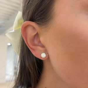 Lab Grown Diamond Stud <b>Earring</b> Halo Set Solitaire Push <b>Back</b> Minimalist Luxury Everyday Wear Fine Jewelry 10K 14K 18K Solid Gold - Product Image 4
