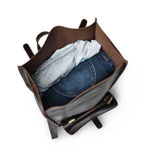 Premium <b>Black</b> Leather Roll Top <b>Backpack</b> Sleek Professional Laptop Rucksack For OEM ODM Orders LTBP-0294 - Product Image 4