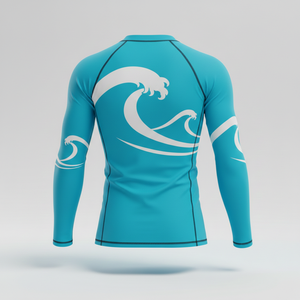 เสื้อแรชการ์ดแขนยาวแบบยูนิเซ็กซ์ ทรงกระชับ แห้งเร็ว เหมาะสำหรับเล่นน้ำ โต้คลื่น ป้องกันแสงแดด ใช้ได้กับกีฬาชายหาดและการฝึกซ้อม - Product Image 2