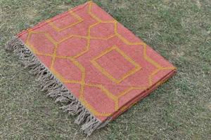 พรมปูพื้นทำมือจากปอกระเจา ลายคิลิม ใช้ได้สองด้าน ทำจากเส้นใยธรรมชาติ เหมาะสำหรับห้องนั่งเล่น โรงแรม และสำนักงาน ขายส่ง - Product Image 1