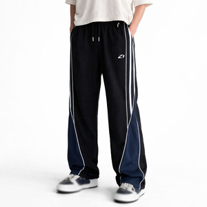 Pantalones Deportivos OEM 100% Nailon para Hombre, Cintura Elástica, Corte Holgado, Franja Lateral, Estampado Personalizado, Venta al Por Mayor, Exportación, Suministro de Fábrica - Product Image 1