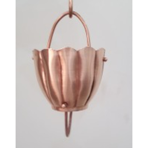<b>Copper</b> Rain Chain Hanging Bucket Set Outdoor Garden Decor Simple Style - Product Image 1