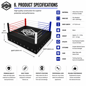 Couverture de tapis de ring de boxe professionnelle pour entraînement en salle de sport, toile de combat en caoutchouc, tissu de protection pour ring de boxe - Product Image 6