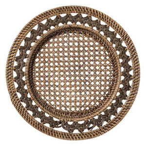 Set de table tressé naturel pour une décoration rustique et bohème, dessous de plat en rotin fait main, assiettes de présentation en rotin fabriquées au Vietnam - Product Image 2