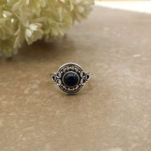 Brass Handmade 925 Sterling Silver Black Onyx Oxidized Tribal Boho <b>Statement</b> <b>Ring</b> - Product Image 1